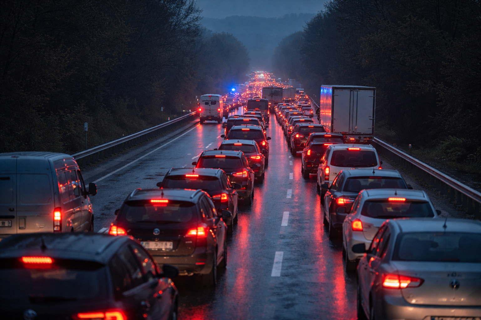 Trafic de coșmar în seara de Crăciun: Circulație oprită total pe două drumuri naționale din Argeș și Mehedinți